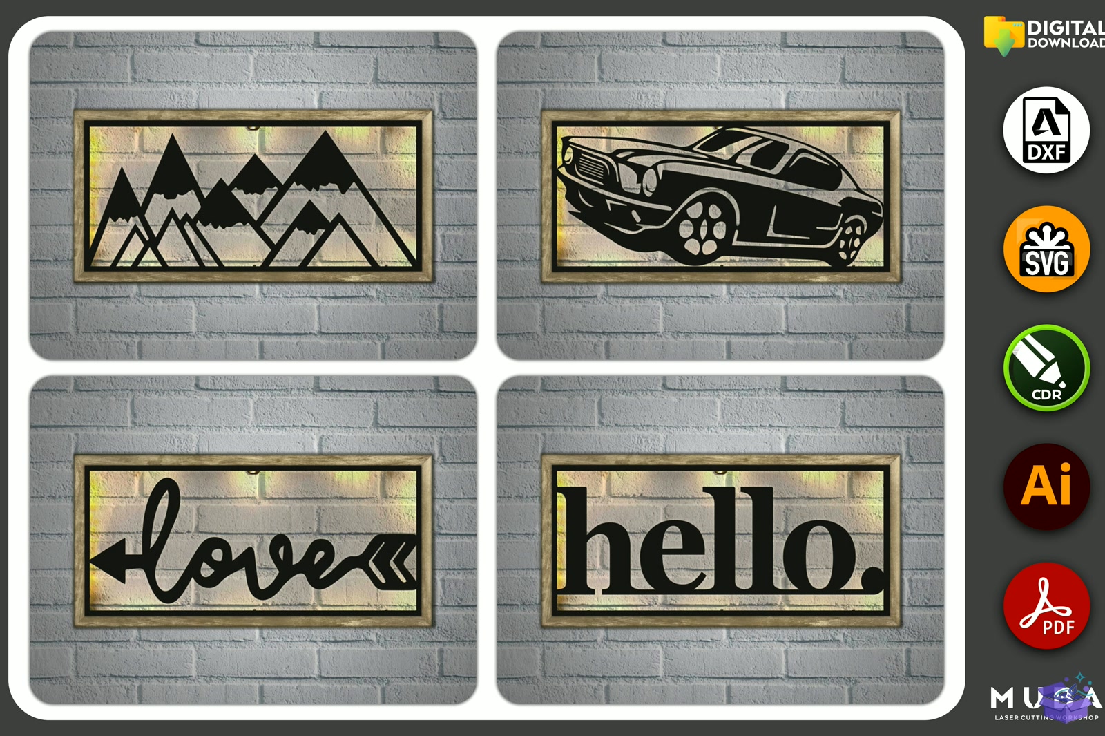 3D Led Duvar Dekoru SVG Wall Gece Lambası - 3D Baskı ve Model Dosyası (STL, OBJ, 3MF) - detaylı önizleme 4