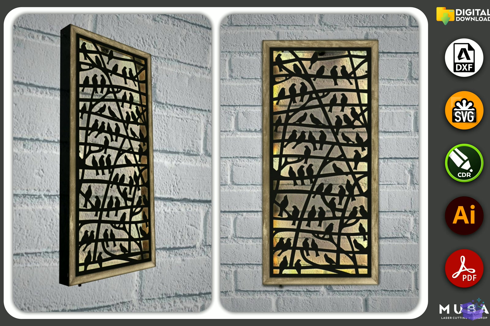 3D Led Duvar Dekoru SVG Wall Gece Lambası - 3D Baskı ve Model Dosyası (STL, OBJ, 3MF) - detaylı önizleme 5