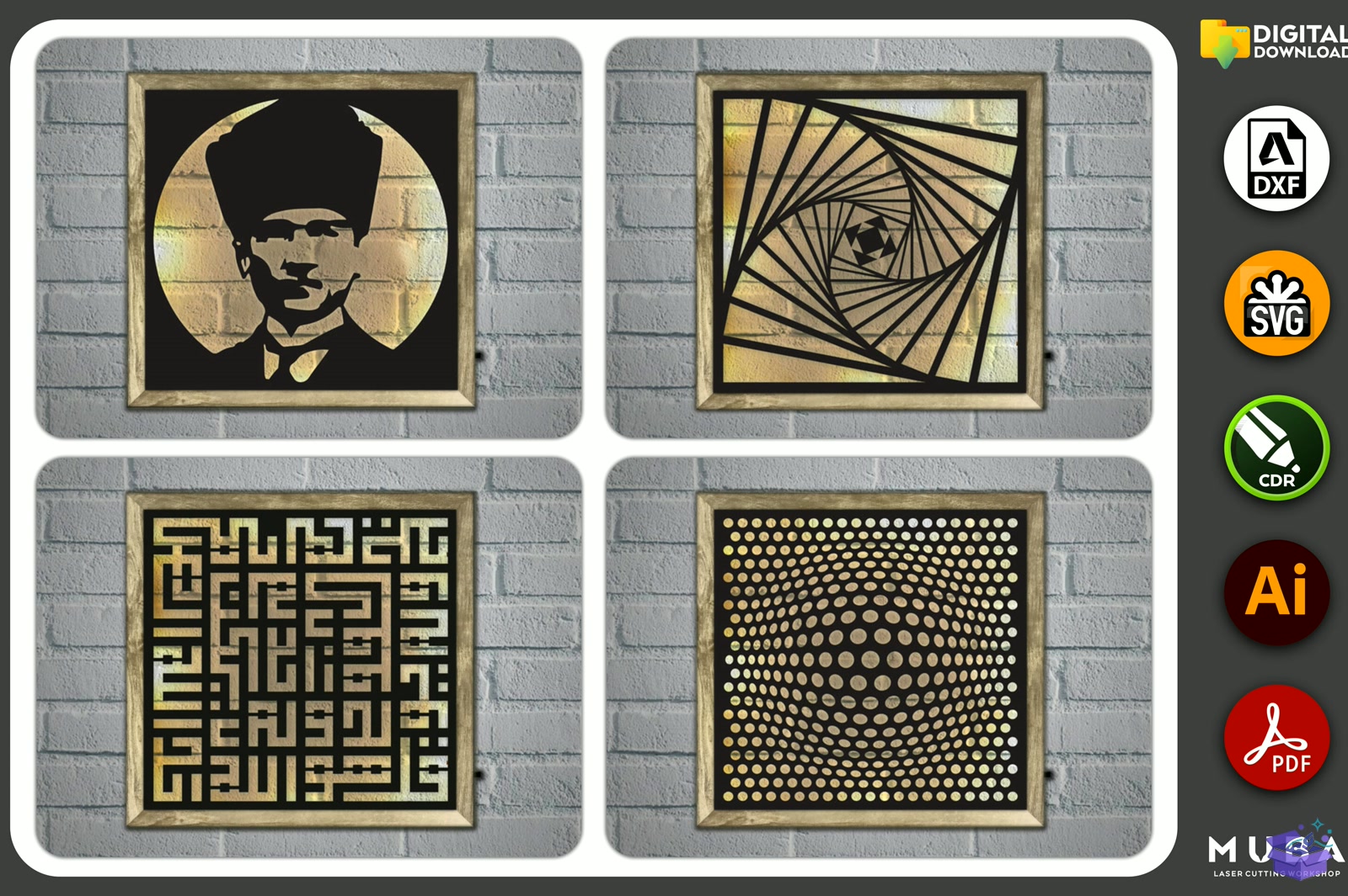 3D Led Duvar Dekoru SVG Wall Gece Lambası - 3D Baskı ve Model Dosyası (STL, OBJ, 3MF) - detaylı önizleme 5