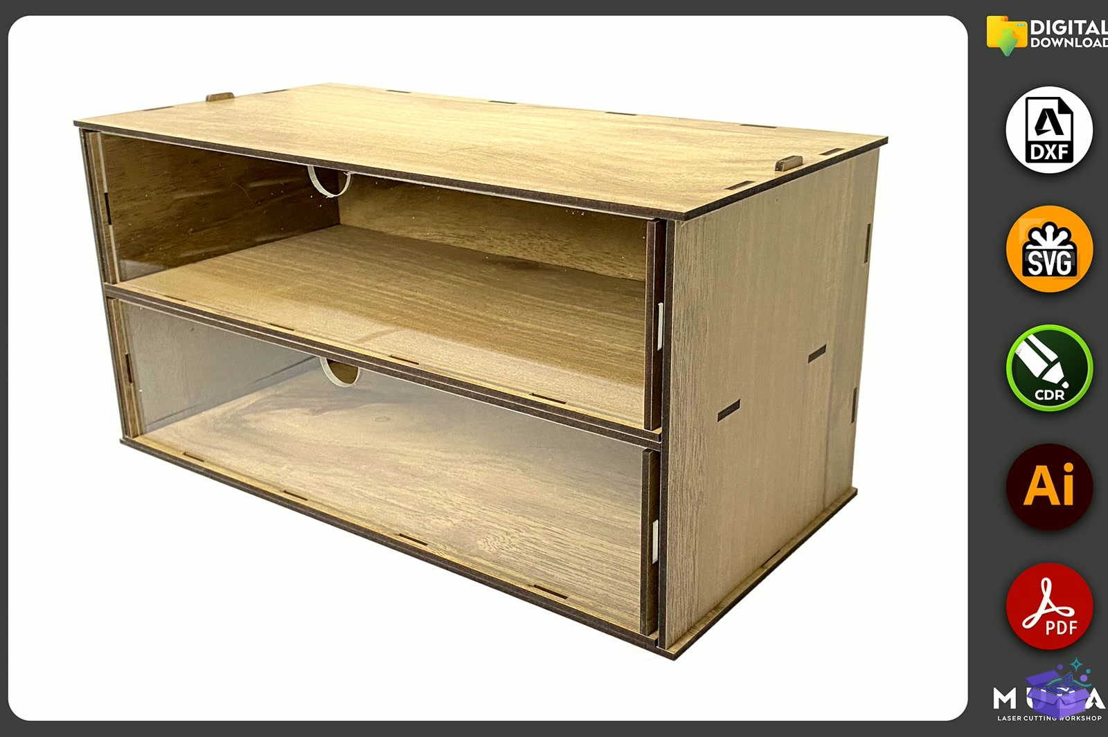 Desktop Organizer SVG Hobby Storage Kutu - Lazer Kesim ve Çizim Dosyası (SVG, DXF, EPS, PNG) - detaylı önizleme 3