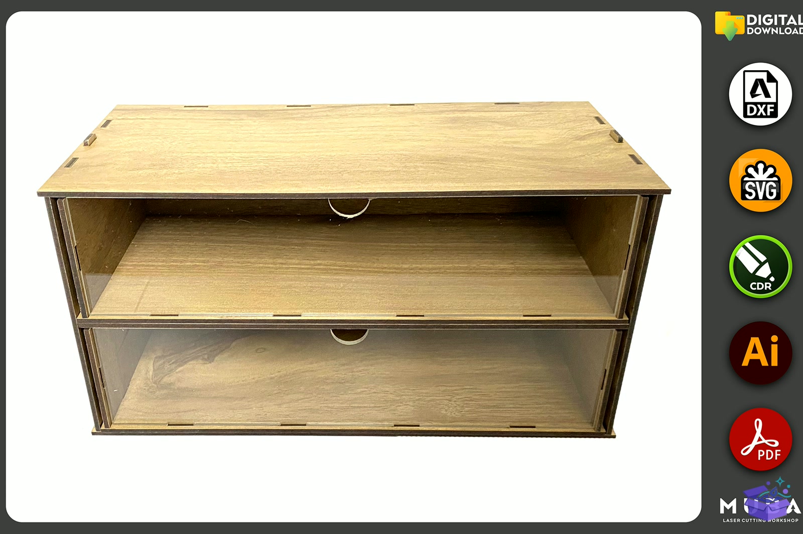 Desktop Organizer SVG Hobby Storage Kutu - Lazer Kesim ve Çizim Dosyası (SVG, DXF, EPS, PNG) - detaylı önizleme 4
