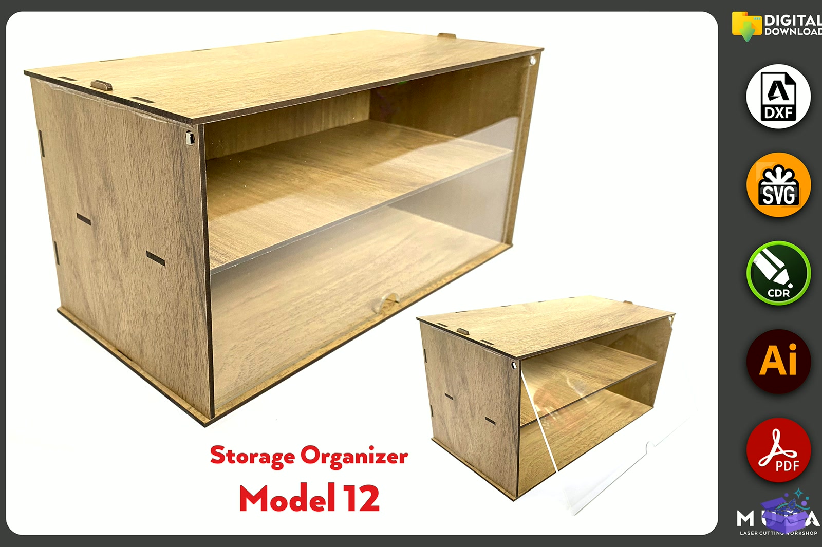 Desktop Organizer SVG Hobby Storage Kutu - Lazer Kesim ve Çizim Dosyası (SVG, DXF, EPS, PNG) - Lazer Kesim Dosyaları İndir (DXF, SVG, EPS)