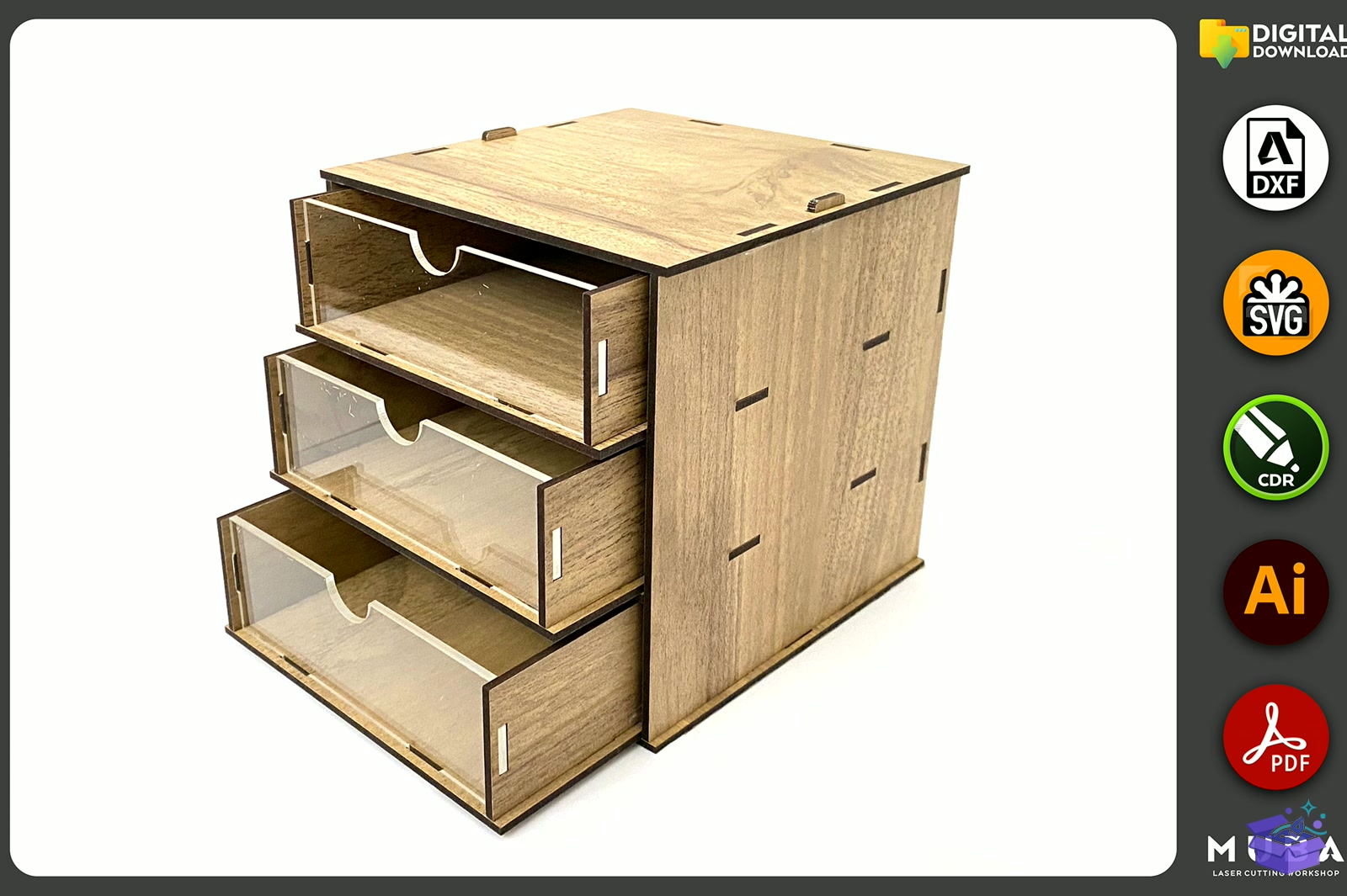 Desktop Organizer SVG Hobby Storage Kutu - Lazer Kesim ve Çizim Dosyası (SVG, DXF, EPS, PNG) - detaylı önizleme 2