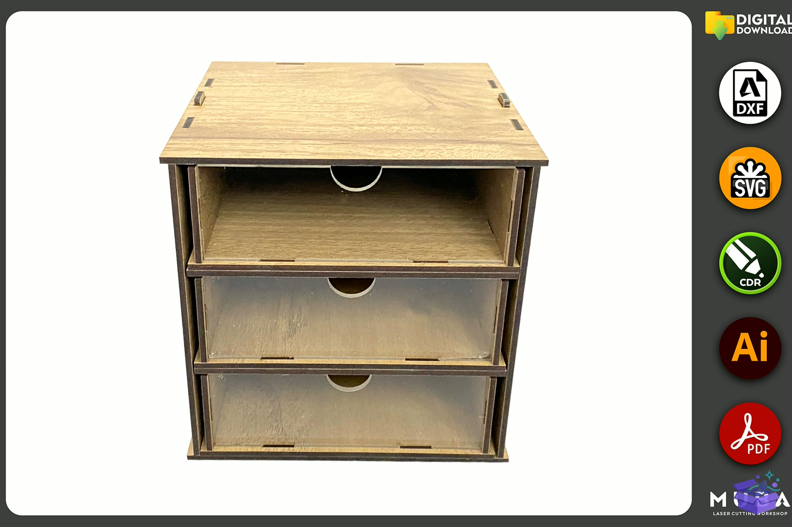 Desktop Organizer SVG Hobby Storage Kutu - Lazer Kesim ve Çizim Dosyası (SVG, DXF, EPS, PNG) - detaylı önizleme 4