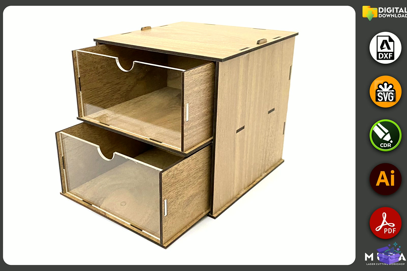 Desktop Organizer SVG Hobby Storage Kutu - Lazer Kesim ve Çizim Dosyası (SVG, DXF, EPS, PNG) - detaylı önizleme 2