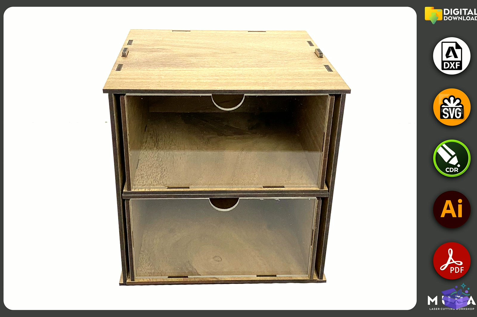 Desktop Organizer SVG Hobby Storage Kutu - Lazer Kesim ve Çizim Dosyası (SVG, DXF, EPS, PNG) - detaylı önizleme 4