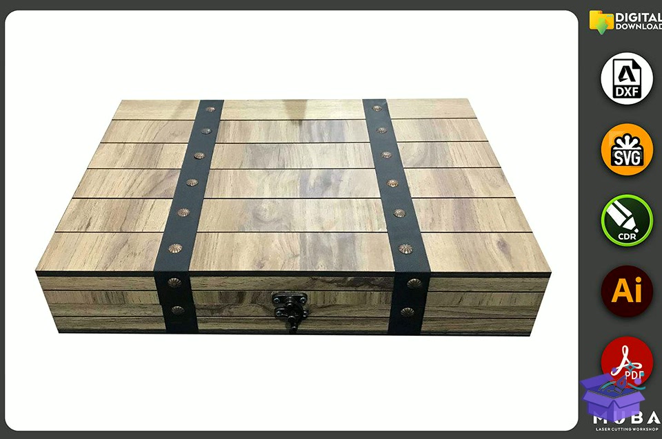 Jewellery Kutu Gift Kutu Crate Kutu Svg - Lazer Kesim ve Çizim Dosyası (SVG, DXF, EPS, PNG) - detaylı önizleme 2
