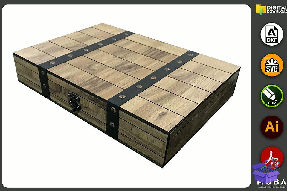 Jewellery Kutu Gift Kutu Crate Kutu Svg - Lazer Kesim ve Çizim Dosyası (SVG, DXF, EPS, PNG) - detaylı önizleme 3