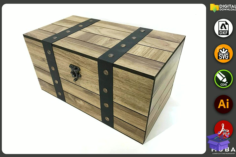 Jewellery Kutu Gift Kutu Crate Kutu Svg - Lazer Kesim ve Çizim Dosyası (SVG, DXF, EPS, PNG) - detaylı önizleme 2