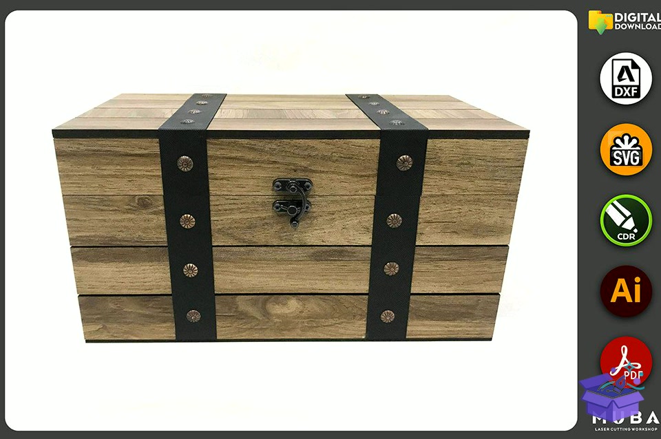 Jewellery Kutu Gift Kutu Crate Kutu Svg - Lazer Kesim ve Çizim Dosyası (SVG, DXF, EPS, PNG) - detaylı önizleme 4