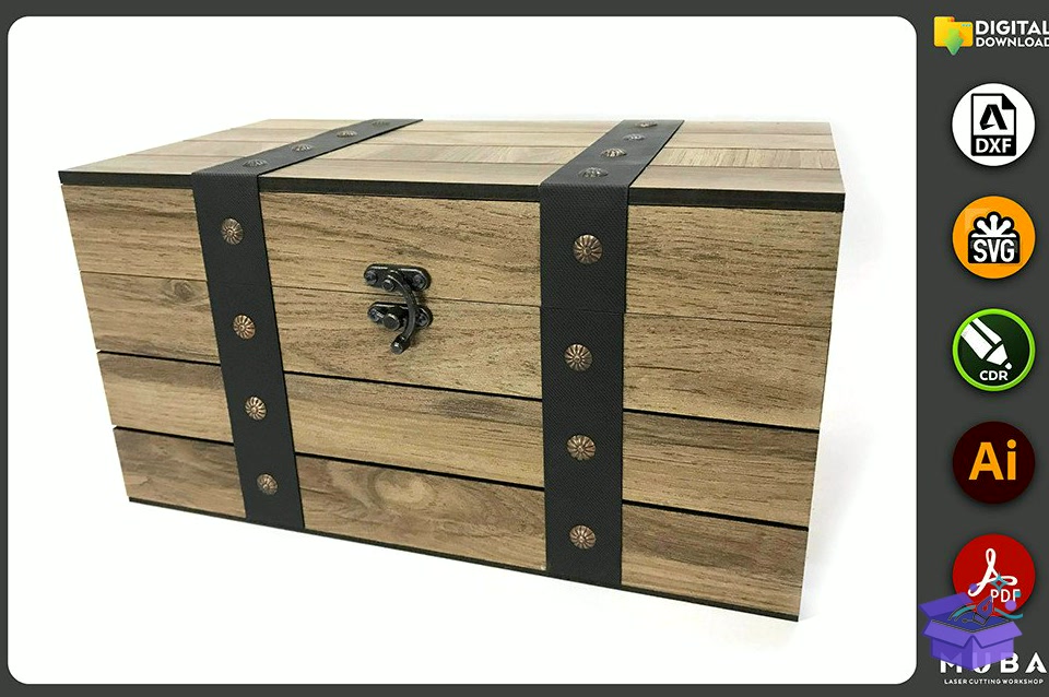 Jewellery Kutu Gift Kutu Crate Kutu Svg - Lazer Kesim ve Çizim Dosyası (SVG, DXF, EPS, PNG) - detaylı önizleme 6