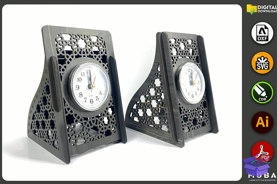 2 Models Desk Duvar Saati Office Product Svg - Lazer Kesim ve Çizim Dosyası (SVG, DXF, EPS, PNG) - Lazer Kesim Dosyaları İndir (DXF, SVG, EPS)