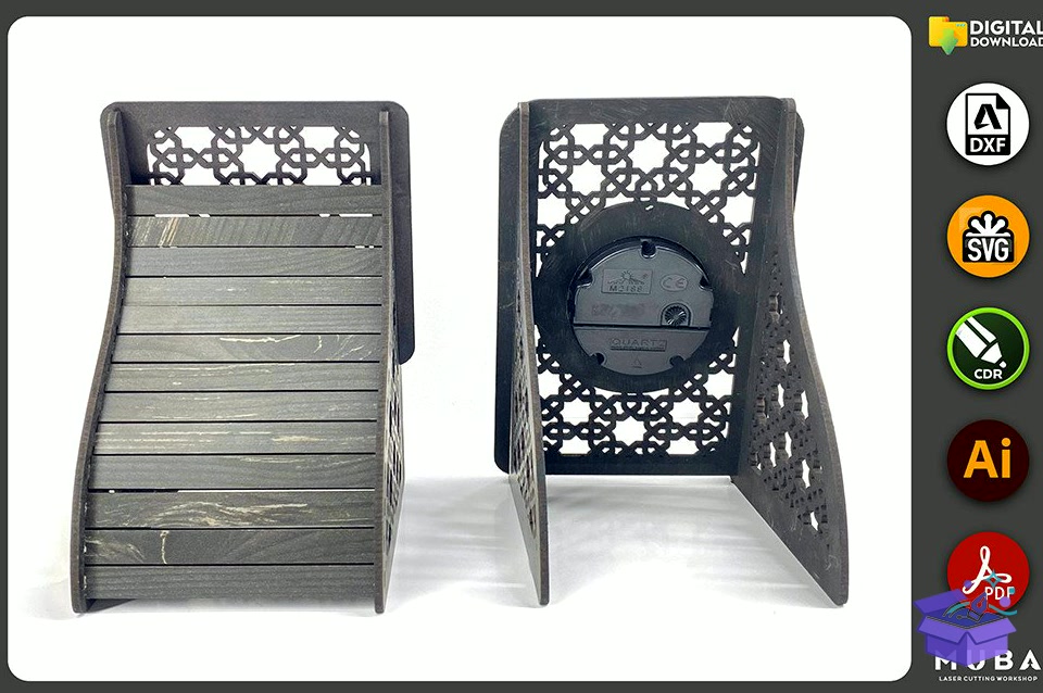 2 Models Desk Duvar Saati Office Product Svg - Lazer Kesim ve Çizim Dosyası (SVG, DXF, EPS, PNG) - detaylı önizleme 5