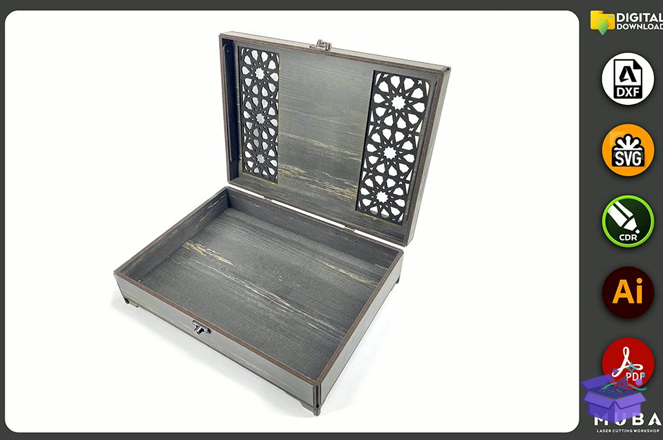 Quran Kutu Tutucu Quran Stand SVG - Lazer Kesim ve Çizim Dosyası (SVG, DXF, EPS, PNG) - detaylı önizleme 6