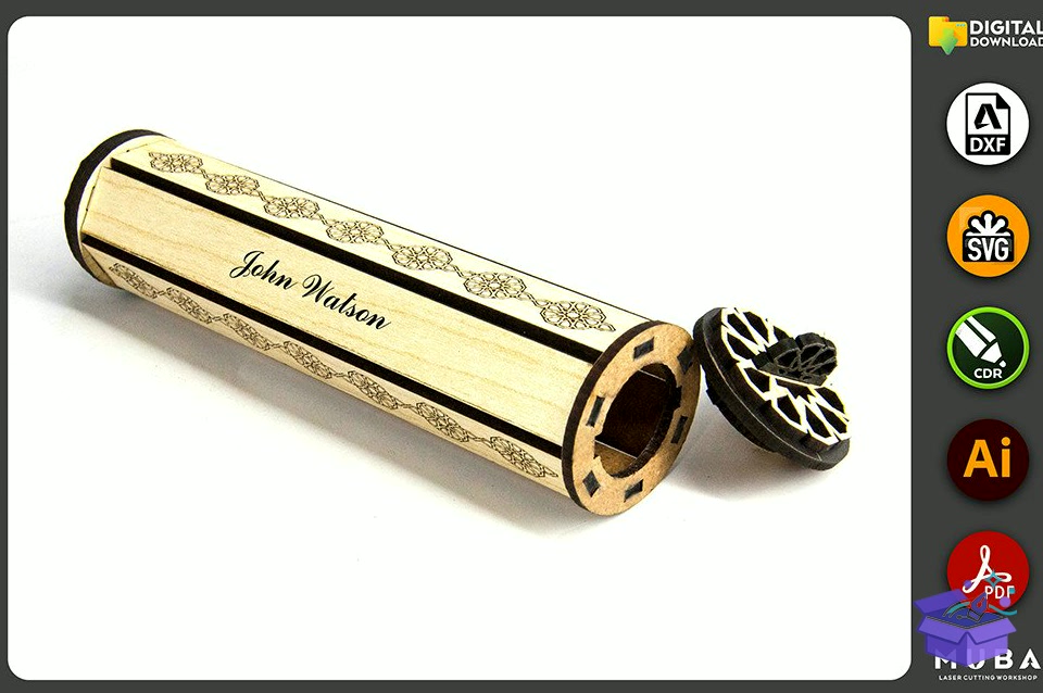 Ahşap Pen Kutu Gift Jewellery Kutu Svg - Lazer Kesim ve Çizim Dosyası (SVG, DXF, EPS, PNG) - Lazer Kesim Dosyaları İndir (DXF, SVG, EPS)