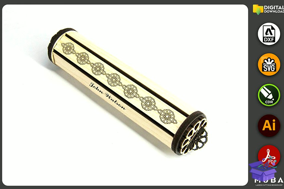 Ahşap Pen Kutu Gift Jewellery Kutu Svg - Lazer Kesim ve Çizim Dosyası (SVG, DXF, EPS, PNG) - detaylı önizleme 2