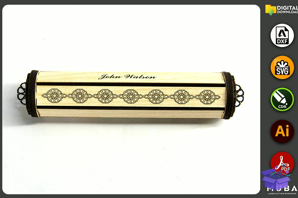 Ahşap Pen Kutu Gift Jewellery Kutu Svg - Lazer Kesim ve Çizim Dosyası (SVG, DXF, EPS, PNG) - detaylı önizleme 4