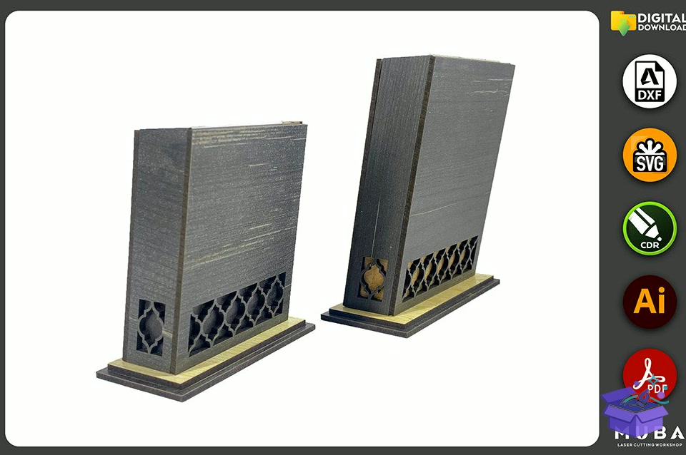 2 Szs Notepad Tutucu Notebook Tutucu SVG - Lazer Kesim ve Çizim Dosyası (SVG, DXF, EPS, PNG) - detaylı önizleme 3