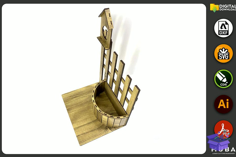 Wall Duvar Rafı Decorative Wall Product Svg - Lazer Kesim ve Çizim Dosyası (SVG, DXF, EPS, PNG) - detaylı önizleme 3