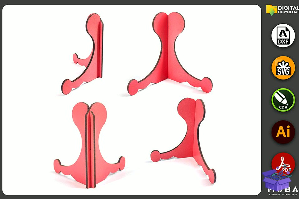 6 Sizes Easel Stand Photo Çerçeve Svg - Lazer Kesim ve Çizim Dosyası (SVG, DXF, EPS, PNG) - detaylı önizleme 2