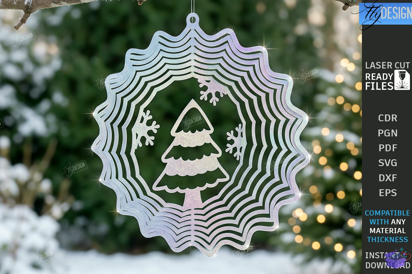 3D Yılbaşı Wind Spinner Lazer Kesim CNC - 3D Baskı ve Model Dosyası (STL, OBJ, 3MF) - Lazer Kesim Dosyaları İndir (STL, OBJ, 3MF)