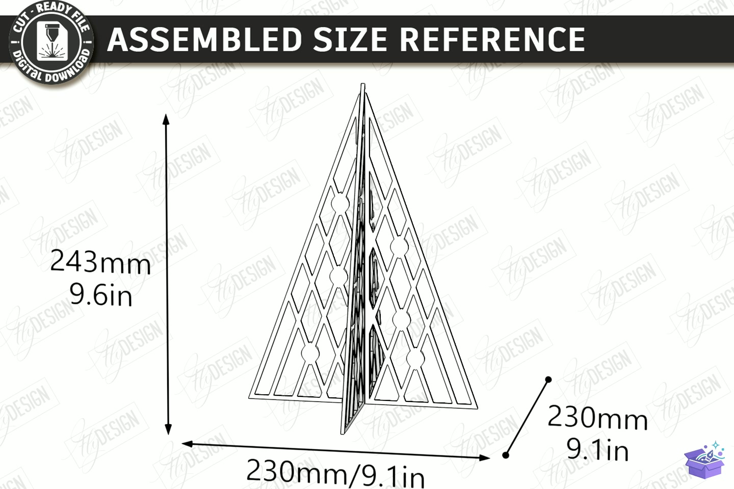 3D Ahşap Yılbaşı Ağacı Lazer Kesim CNC - 3D Baskı ve Model Dosyası (STL, OBJ, 3MF) - detaylı önizleme 2