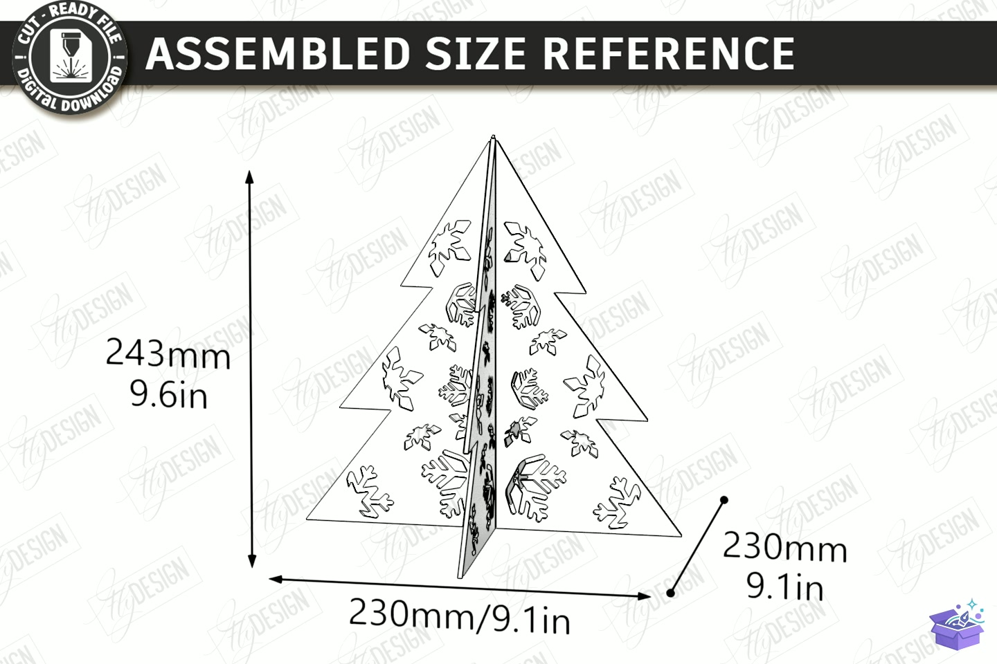 3D Ahşap Yılbaşı Ağacı Lazer Kesim CNC - 3D Baskı ve Model Dosyası (STL, OBJ, 3MF) - detaylı önizleme 2