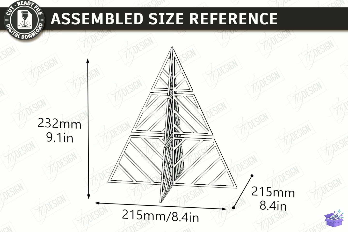 3D Ahşap Yılbaşı Ağacı Lazer Kesim CNC - 3D Baskı ve Model Dosyası (STL, OBJ, 3MF) - detaylı önizleme 2