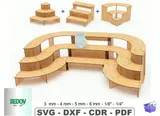 Mağaza Sergileme Standı Şablonu (18 Tasarım) - Lazer Kesim ve Çizim Dosyası (SVG, DXF, CDR, PDF, PNG) - detaylı önizleme 1