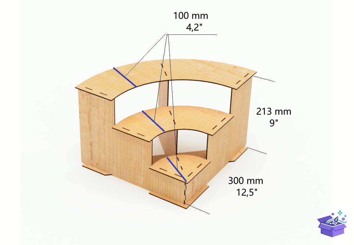 Lazer Kesim Retail Display Stand Şablon - Lazer Kesim ve Çizim Dosyası (SVG, DXF, EPS, PNG) - detaylı önizleme 3
