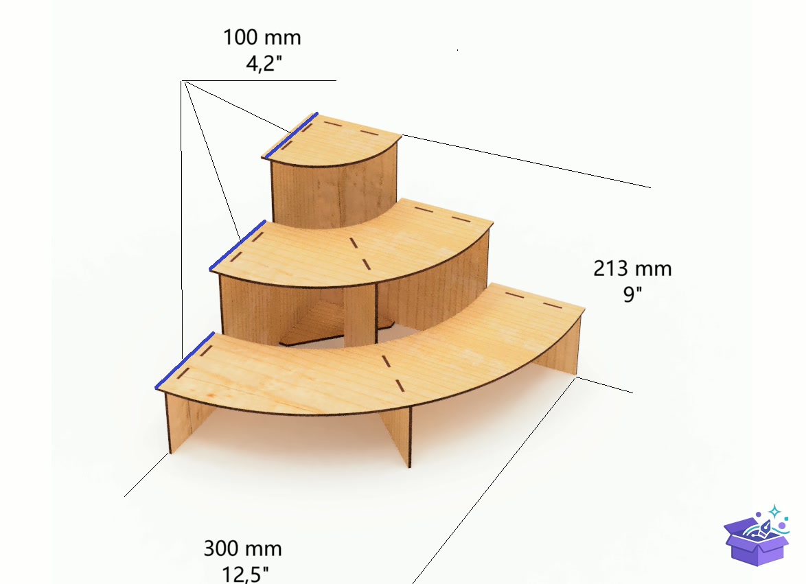 Lazer Kesim Retail Display Stand Şablon - Lazer Kesim ve Çizim Dosyası (SVG, DXF, EPS, PNG) - detaylı önizleme 4