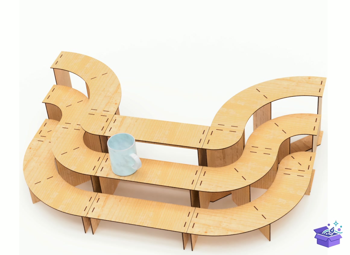 Lazer Kesim Retail Display Stand Şablon - Lazer Kesim ve Çizim Dosyası (SVG, DXF, EPS, PNG) - detaylı önizleme 6