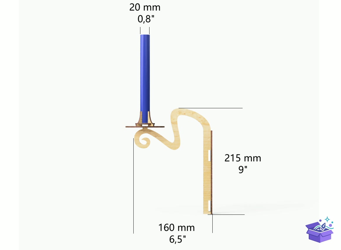Lazer Kesim Wall Sconce Mumluk - Lazer Kesim ve Çizim Dosyası (SVG, DXF, EPS, PNG) - detaylı önizleme 2