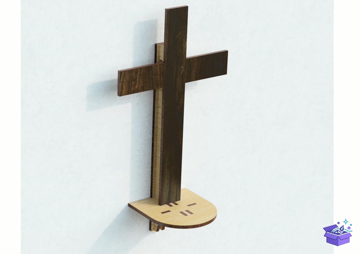 Lazer Kesim Wall Cross Candle Sconce - Lazer Kesim ve Çizim Dosyası (SVG, DXF, EPS, PNG) - detaylı önizleme 3