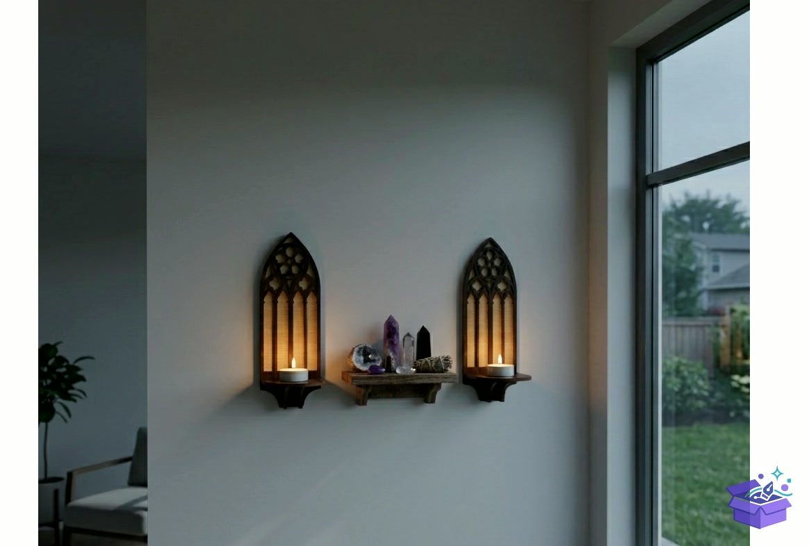 Lazer Kesim Gothic Arch Candle Sconce - Lazer Kesim ve Çizim Dosyası (SVG, DXF, EPS, PNG) - detaylı önizleme 4
