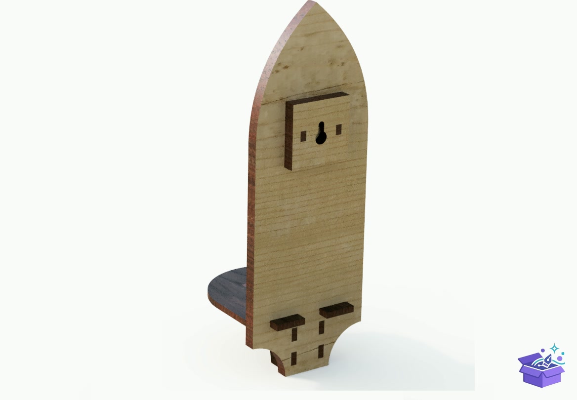 Lazer Kesim Cathedral Arch Floating Duvar Rafı - Lazer Kesim ve Çizim Dosyası (SVG, DXF, EPS, PNG) - detaylı önizleme 3