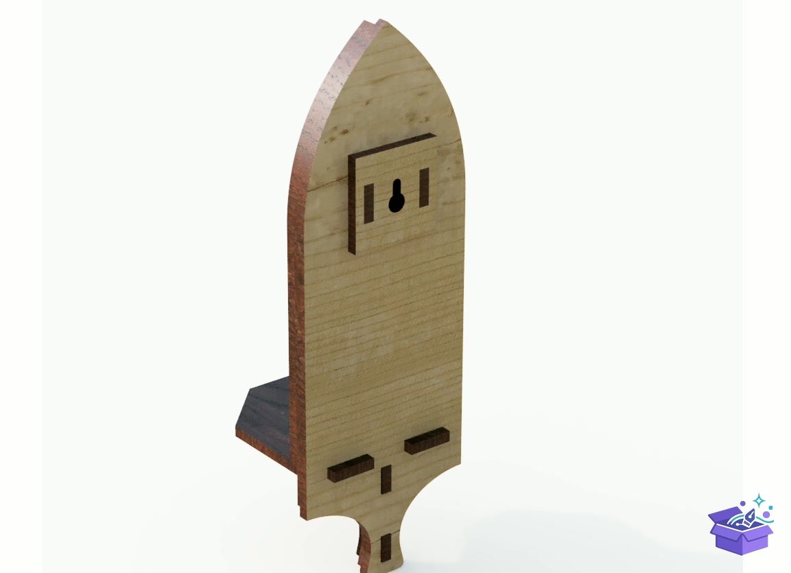 Gothic Arch Wall Candlestick Lazer Kesim - Lazer Kesim ve Çizim Dosyası (SVG, DXF, EPS, PNG) - detaylı önizleme 3