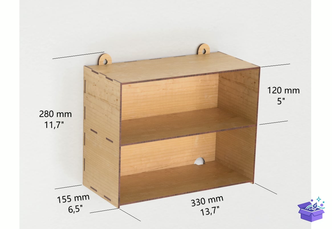12 Modular Wall Storage Kutu Lazer Kesim - Lazer Kesim ve Çizim Dosyası (SVG, DXF, EPS, PNG) - detaylı önizleme 4