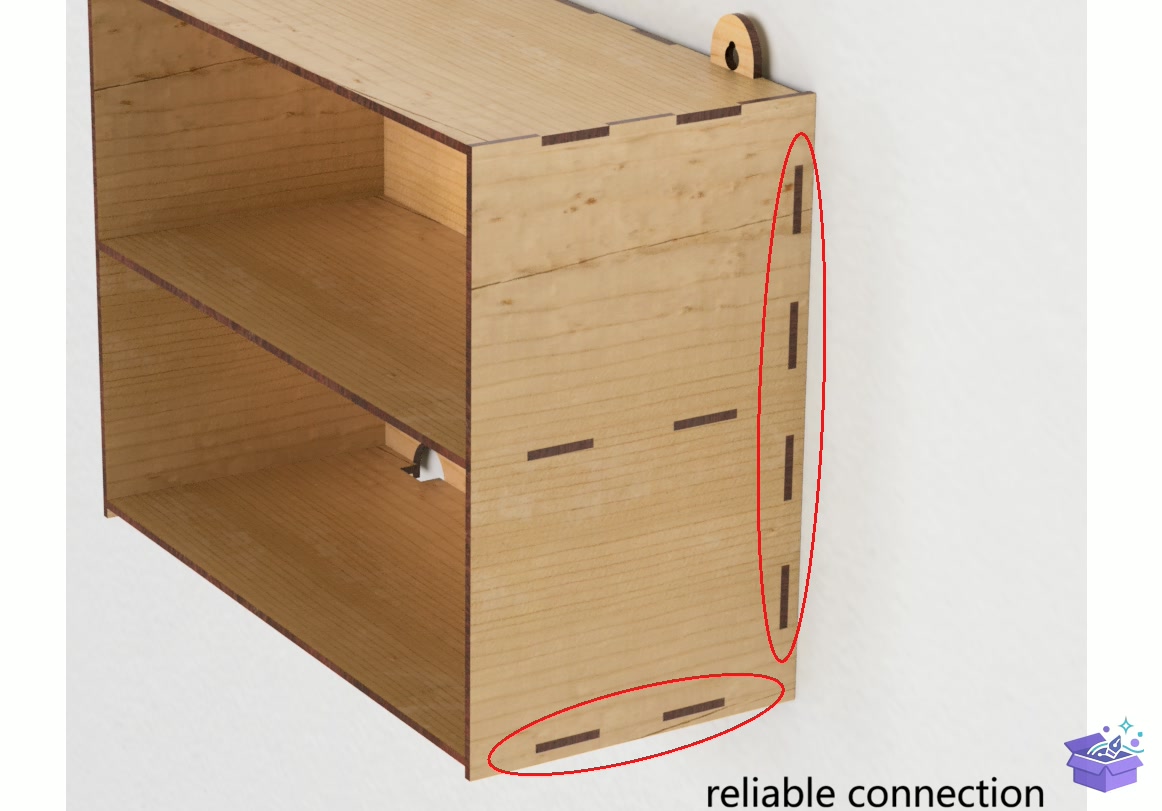 Lazer Kesim Modular Wall Drawer Organizer - El İşi ve Kesim Dosyası (SVG, DXF, EPS, PNG) - detaylı önizleme 5