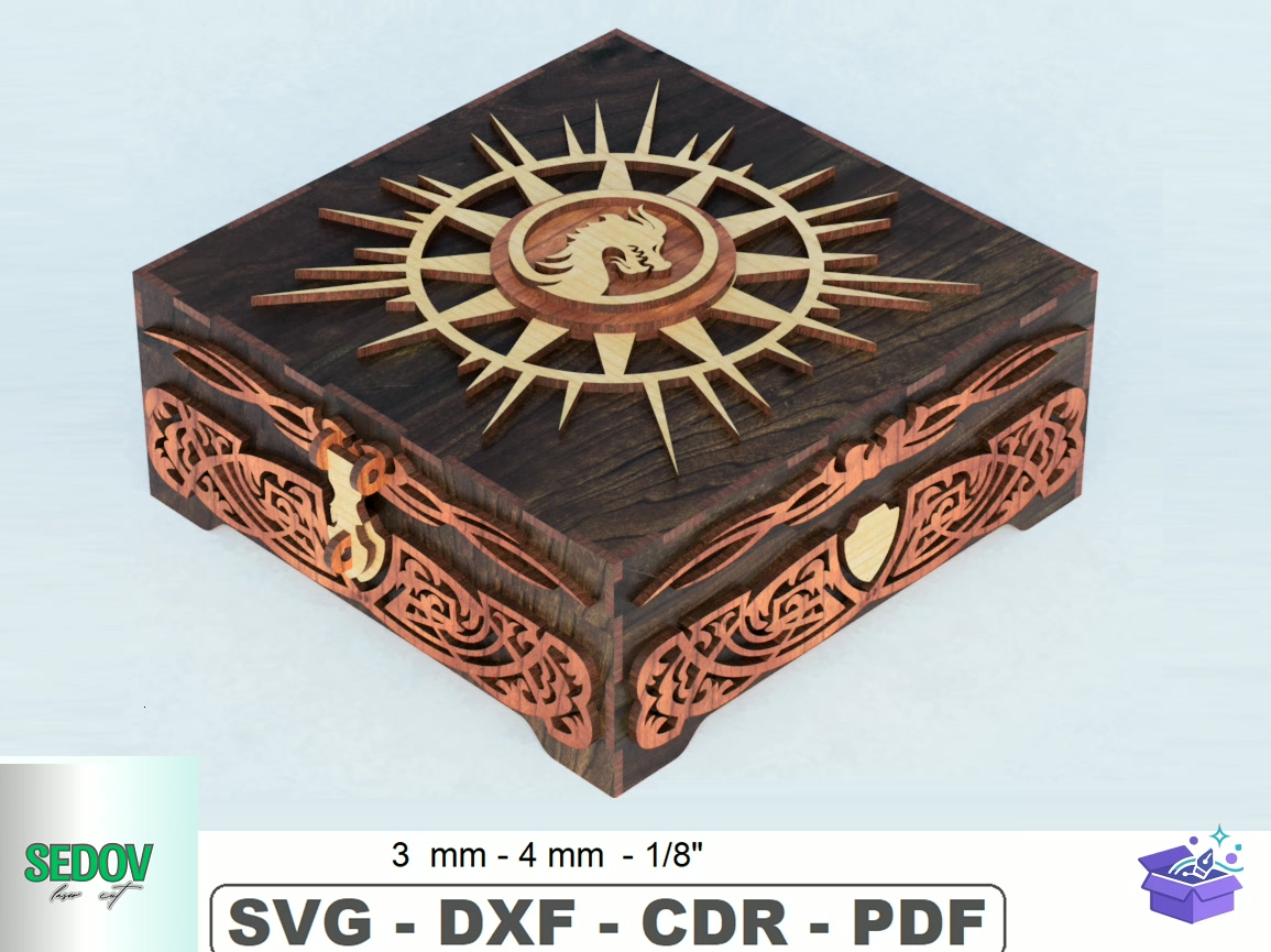 Lazer Kesim Tabletop Game Kutu - Lazer Kesim ve Çizim Dosyası (SVG, DXF, EPS, PNG) - Lazer Kesim Dosyaları İndir (DXF, SVG, EPS)