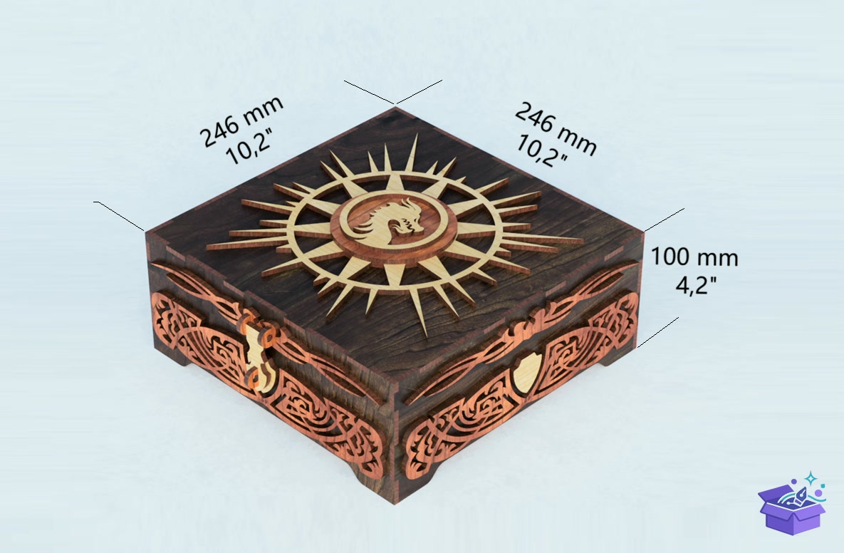 Lazer Kesim Tabletop Game Kutu - Lazer Kesim ve Çizim Dosyası (SVG, DXF, EPS, PNG) - detaylı önizleme 2