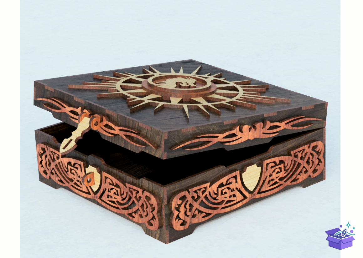 Lazer Kesim Tabletop Game Kutu - Lazer Kesim ve Çizim Dosyası (SVG, DXF, EPS, PNG) - detaylı önizleme 3