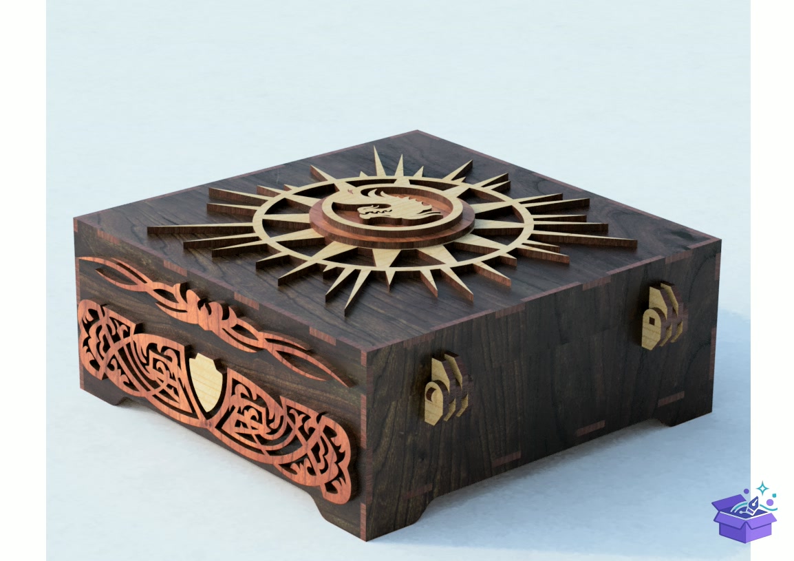 Lazer Kesim Tabletop Game Kutu - Lazer Kesim ve Çizim Dosyası (SVG, DXF, EPS, PNG) - detaylı önizleme 4