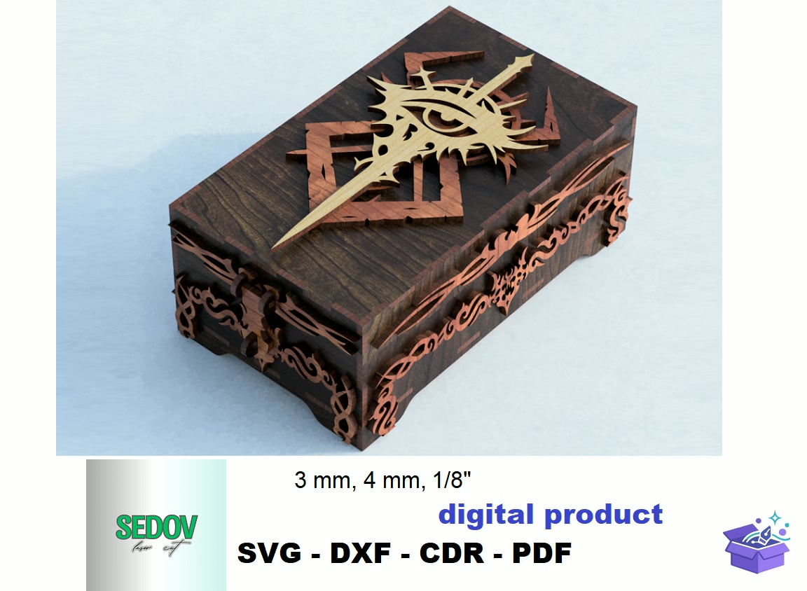 Lazer Kesim Dice Kutu Gothic Home Decor - Lazer Kesim ve Çizim Dosyası (SVG, DXF, EPS, PNG) - Lazer Kesim Dosyaları İndir (DXF, SVG, EPS)