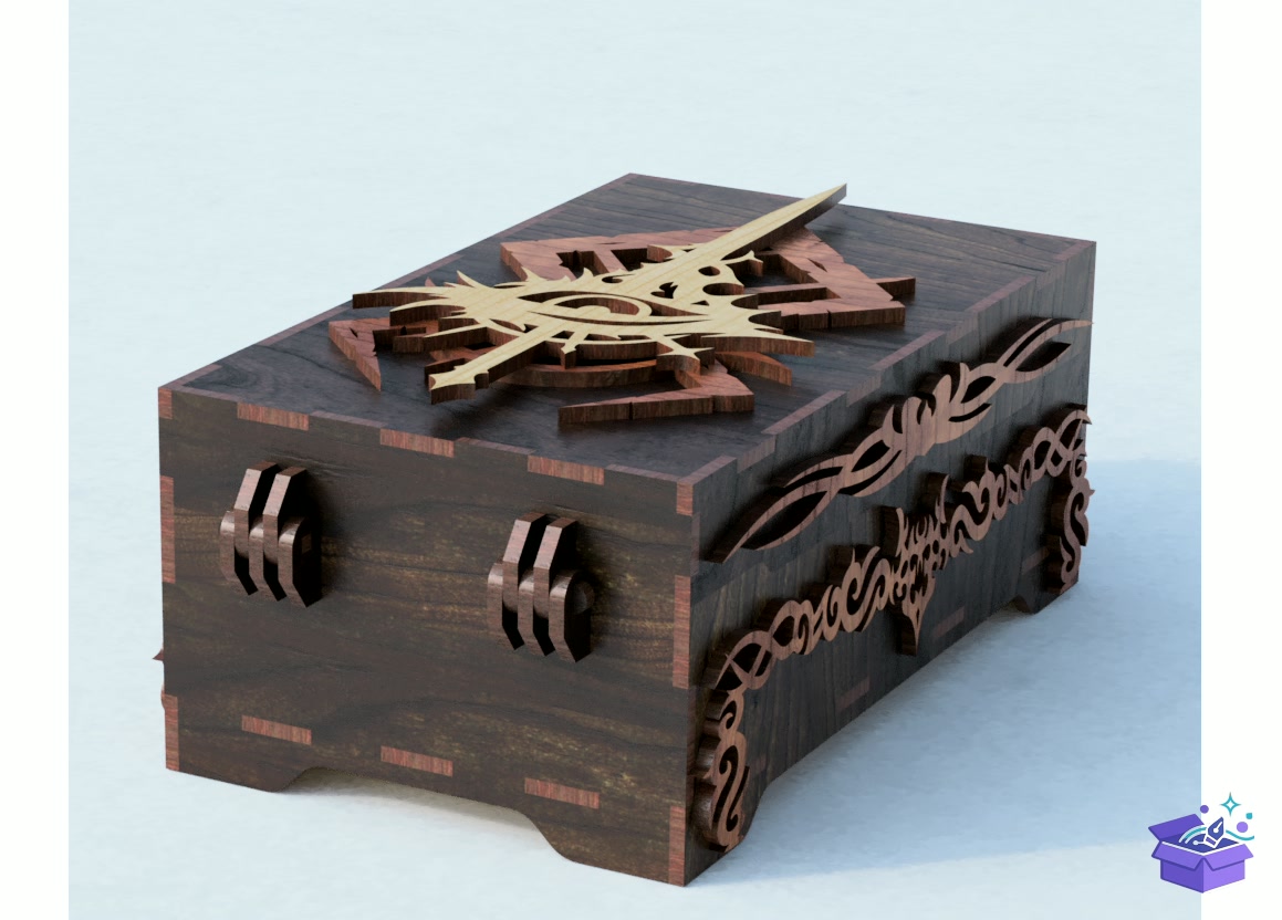 Lazer Kesim Dice Kutu Gothic Home Decor - Lazer Kesim ve Çizim Dosyası (SVG, DXF, EPS, PNG) - detaylı önizleme 4