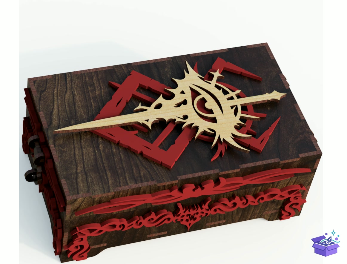 Lazer Kesim Dice Kutu Gothic Home Decor - Lazer Kesim ve Çizim Dosyası (SVG, DXF, EPS, PNG) - detaylı önizleme 5