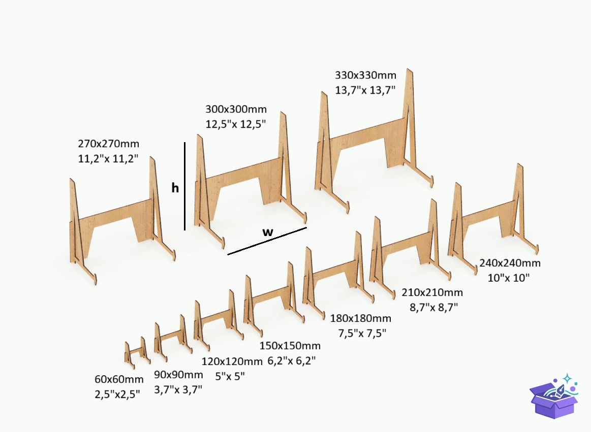 Photo Çerçeve Display Stand Lazer Kesim - Lazer Kesim ve Çizim Dosyası (SVG, DXF, EPS, PNG) - detaylı önizleme 2