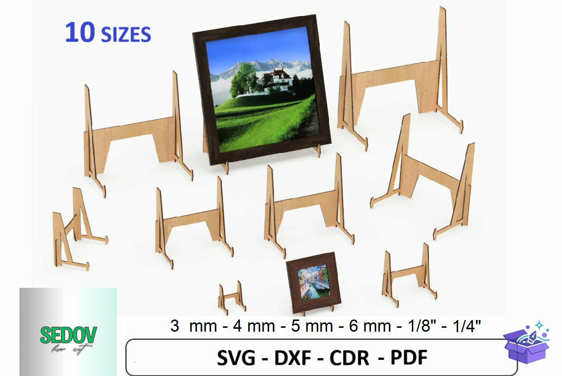 Photo Çerçeve Display Stand Lazer Kesim - Lazer Kesim ve Çizim Dosyası (SVG, DXF, EPS, PNG) - detaylı önizleme 5