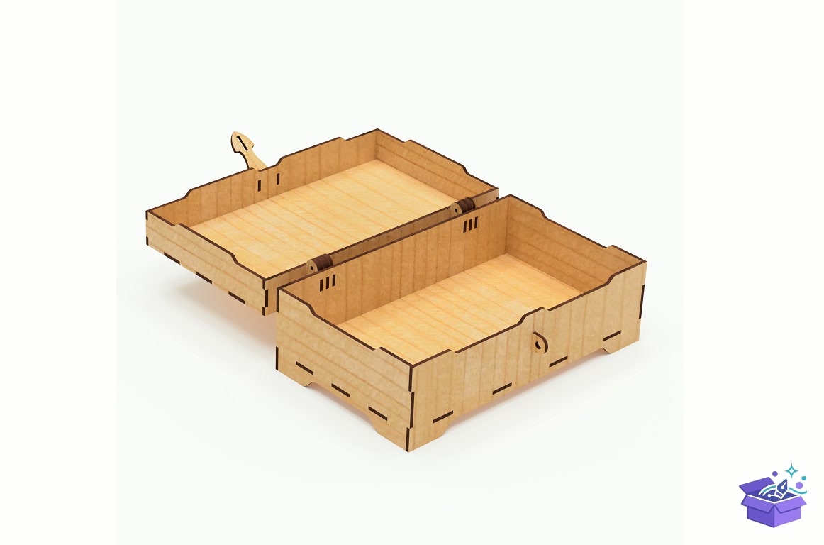 Lazer Kesim Treasure Kutu With Lock Lid - Lazer Kesim ve Çizim Dosyası (SVG, DXF, EPS, PNG) - detaylı önizleme 5