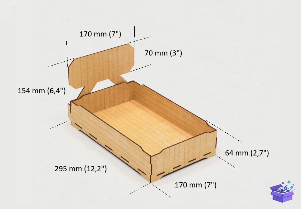 Stackable Sales Tray Laser - Lazer Kesim ve Çizim Dosyası (SVG, DXF, EPS, PNG) - detaylı önizleme 2